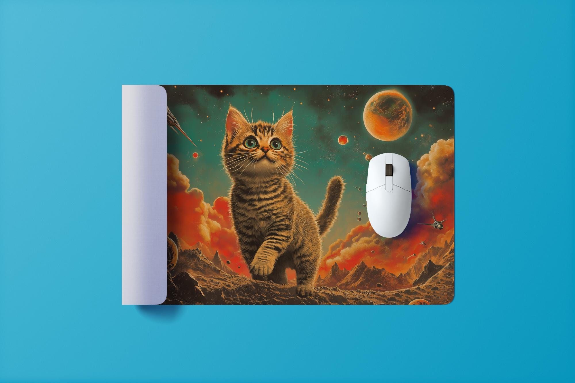 Cosmic Cat Mauspad - Süße Katze