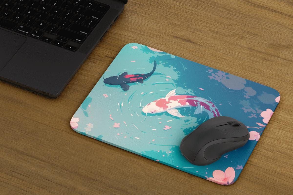 Japan Koi Mauspad - Retro Stil