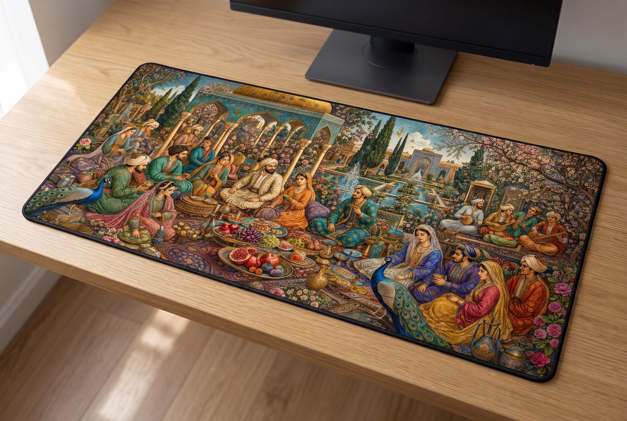 Schreibtischunterlage Mauspad - Persisch Picknick (Art Nouveau)