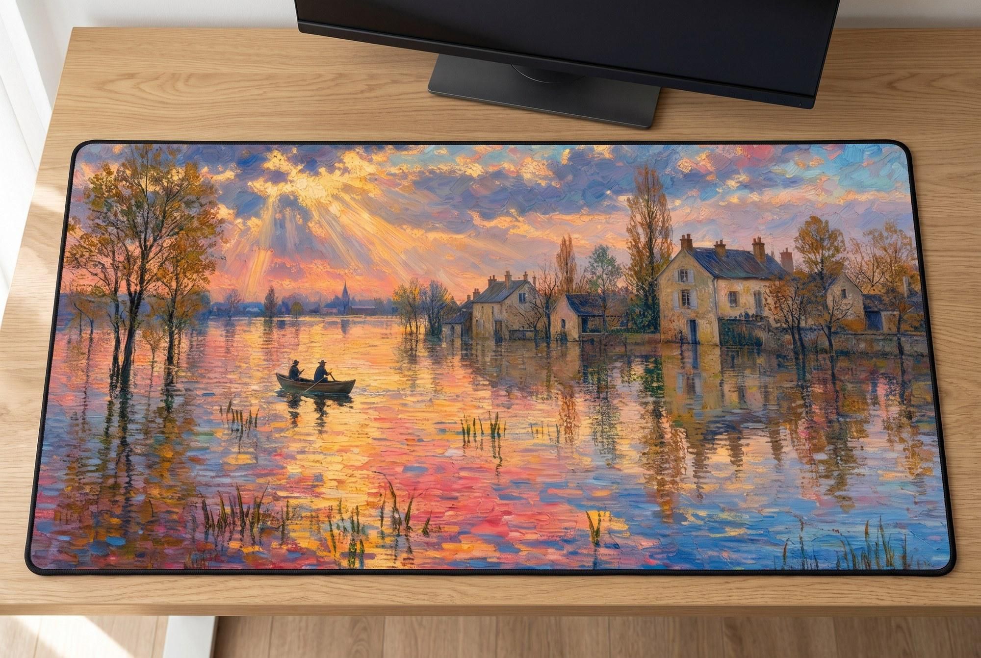 Schreibtischunterlage Mauspad - Sisley Fluss (Impressionismus)