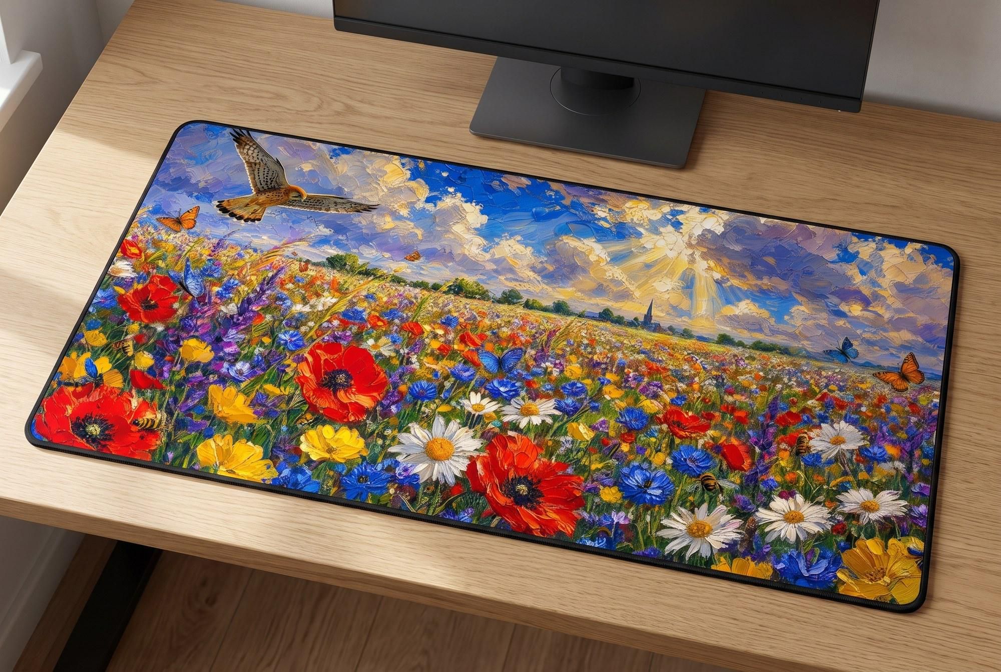 Schreibtischunterlage Mauspad - Blumenwiese (Impressionismus)
