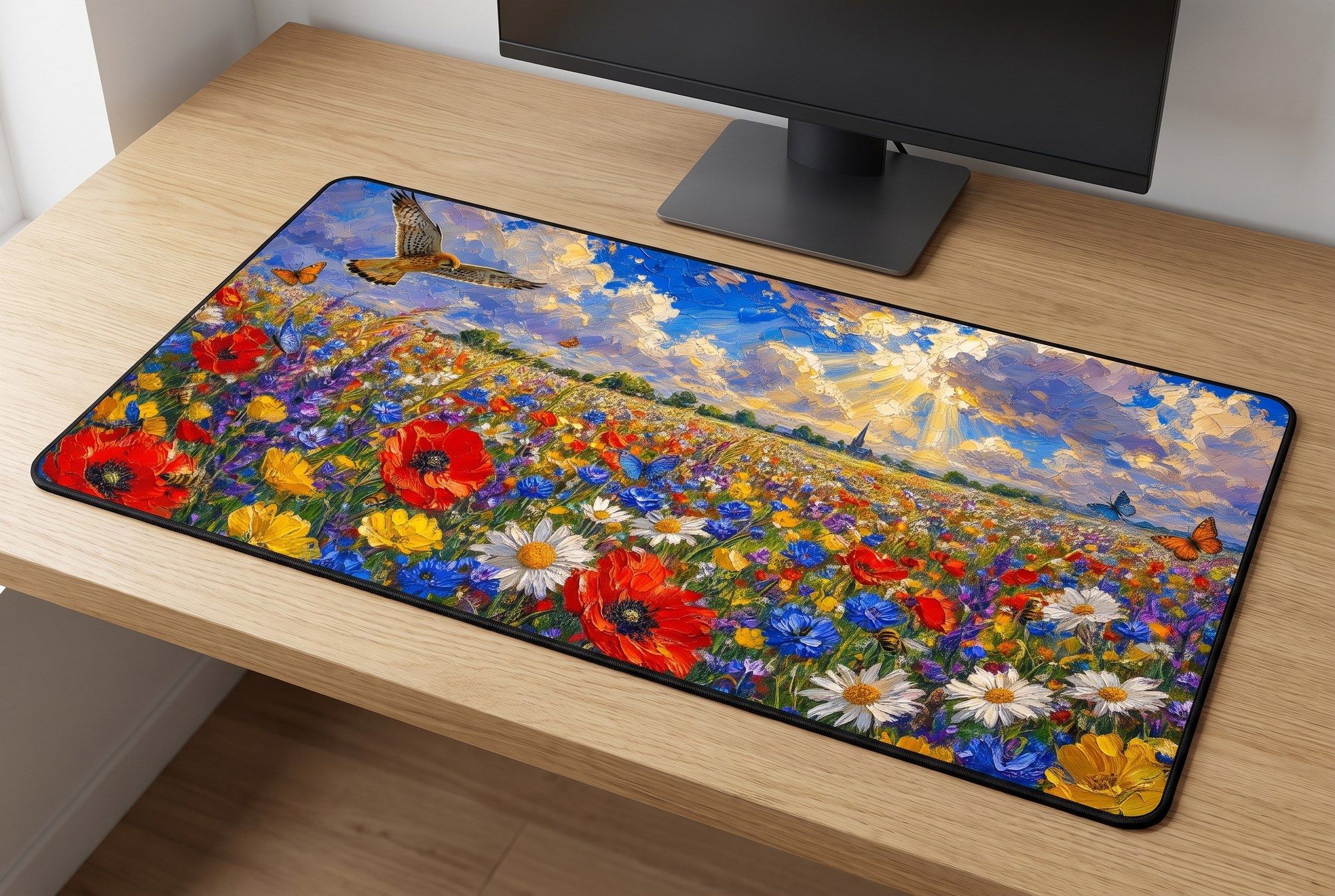 Schreibtischunterlage Mauspad - Blumenwiese (Impressionismus)