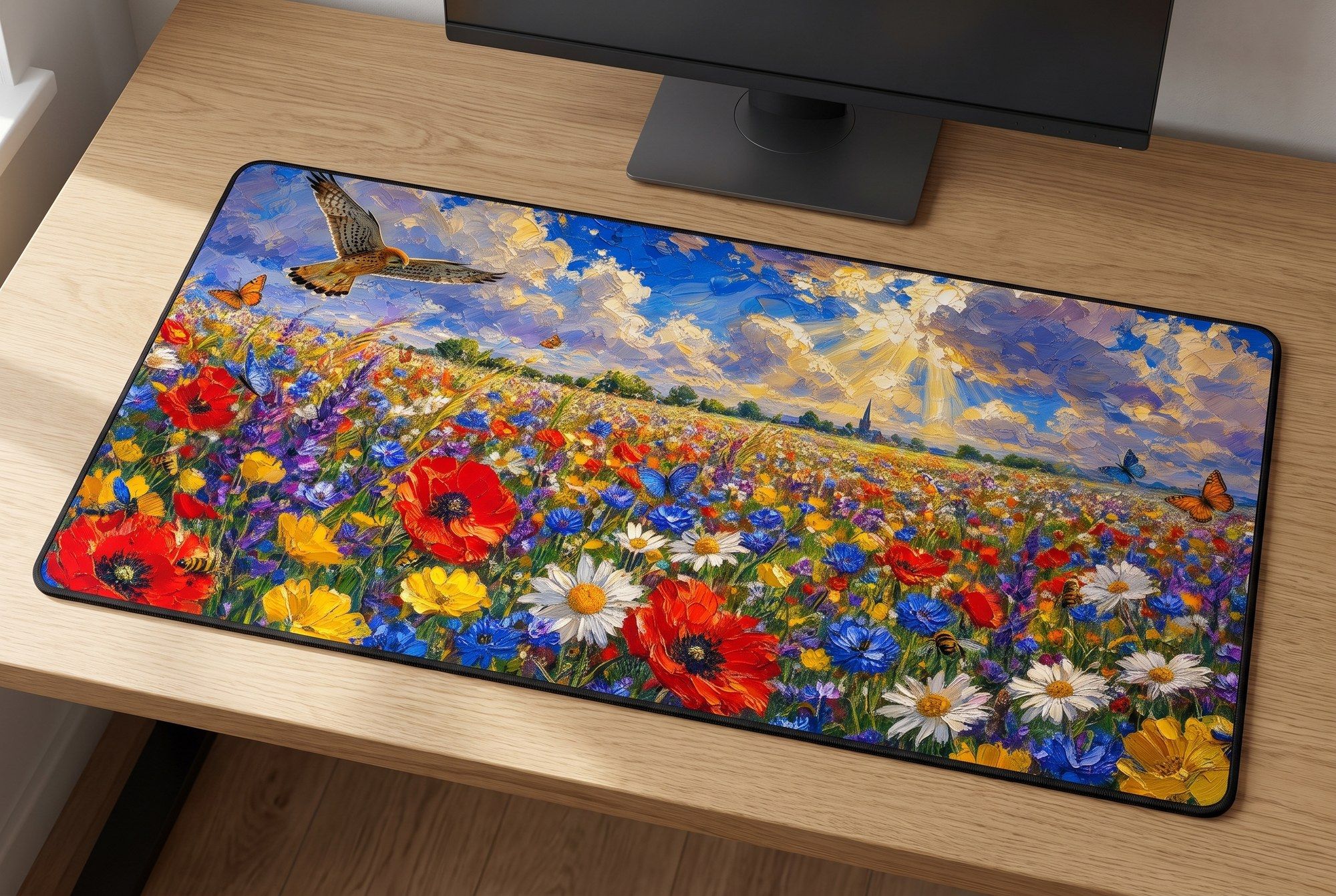 Schreibtischunterlage Mauspad - Blumenwiese (Impressionismus)