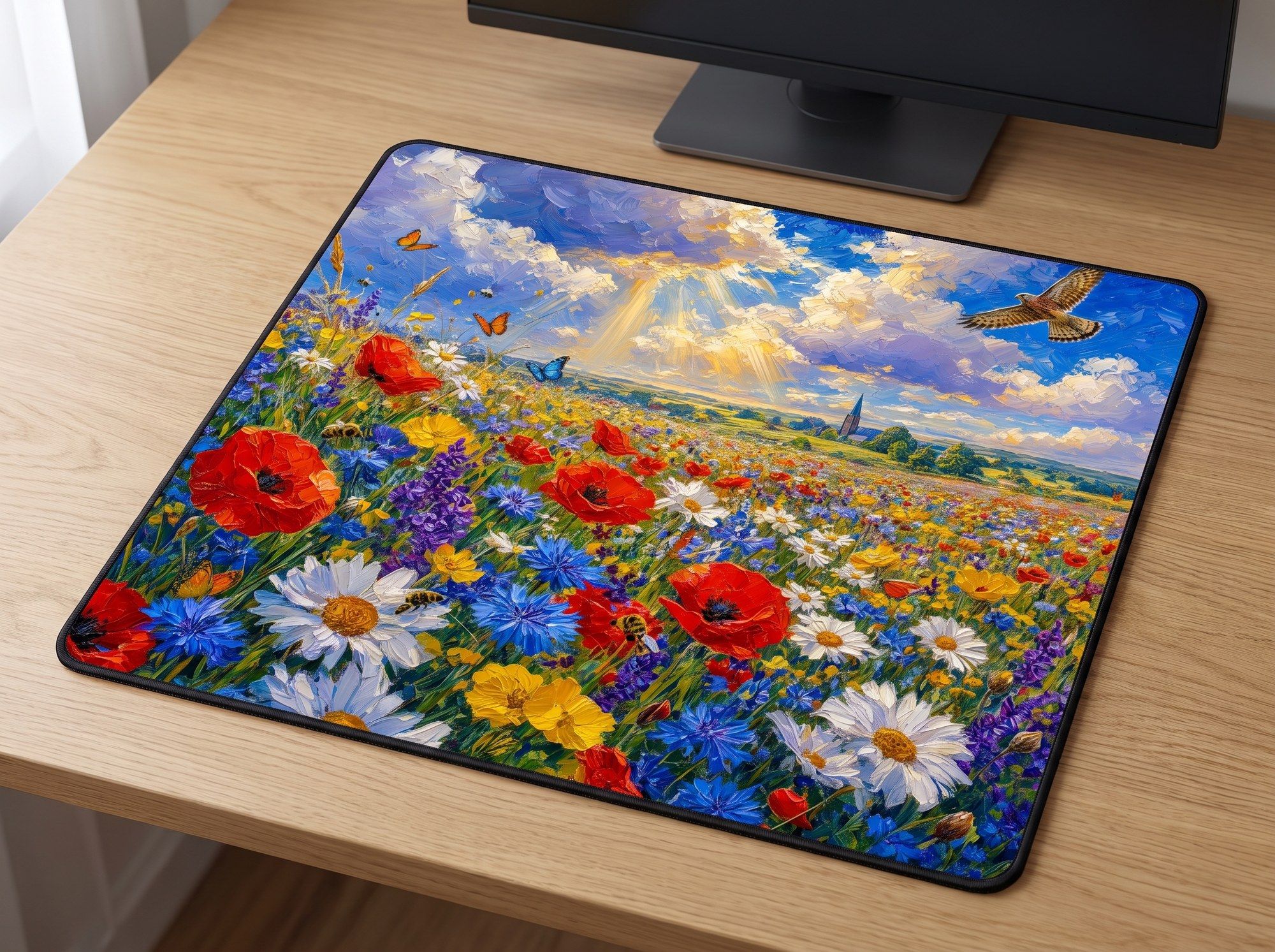 Schreibtischunterlage Mauspad - Blumenwiese (Impressionismus)
