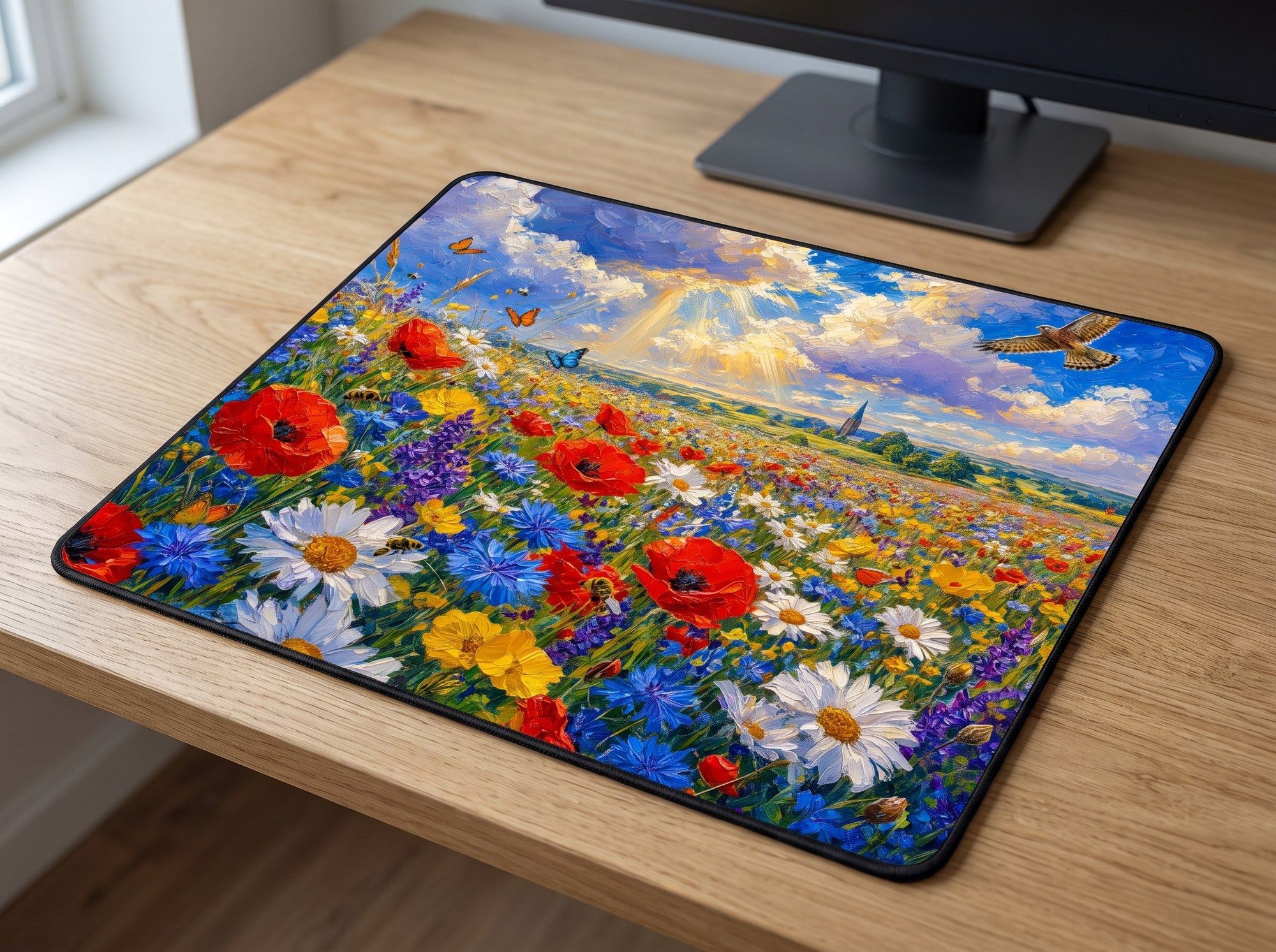 Schreibtischunterlage Mauspad - Blumenwiese (Impressionismus)