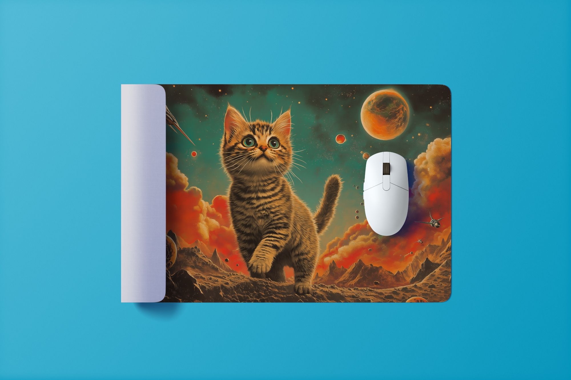 Cosmic Cat Mauspad - Süße Katze