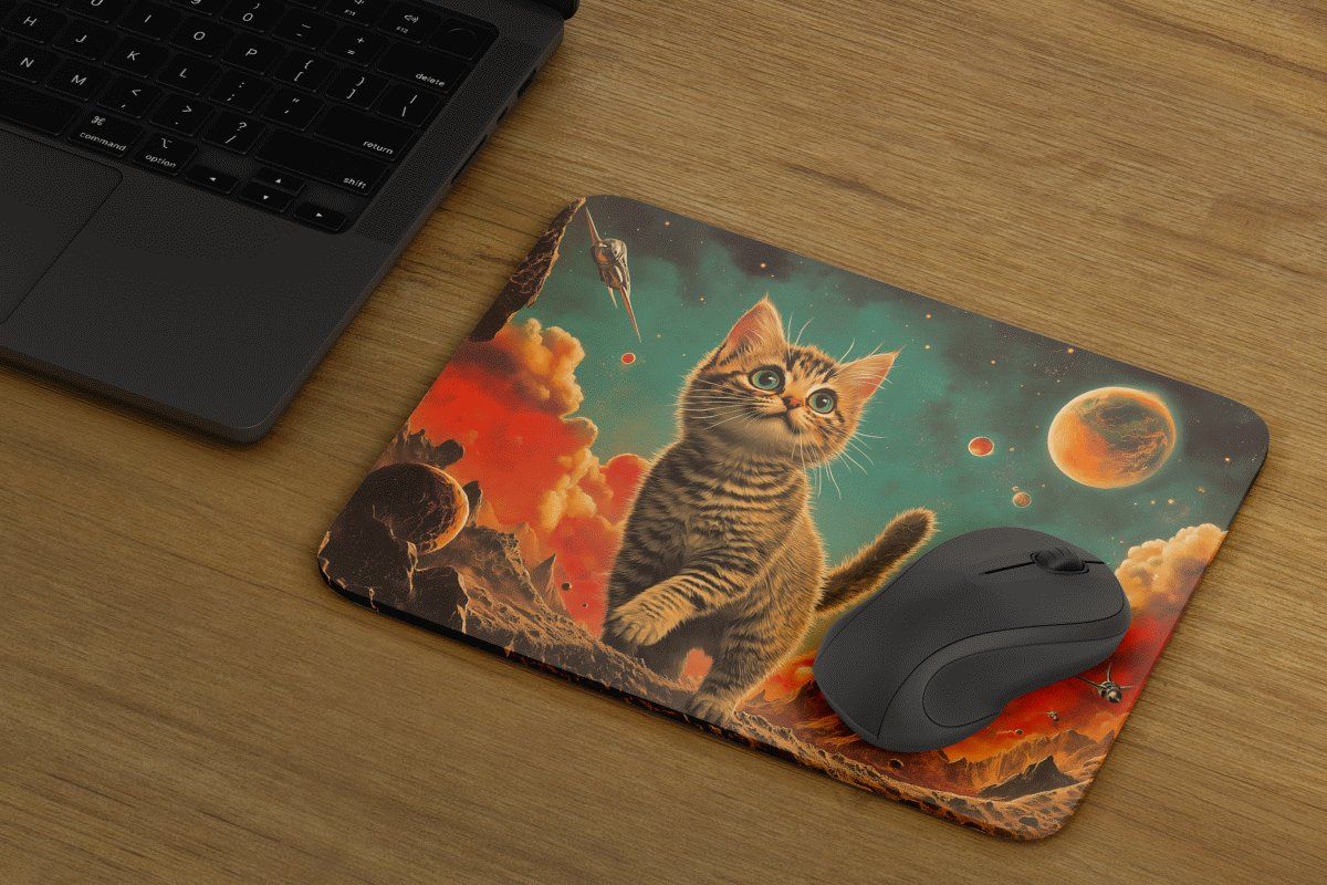 Cosmic Cat Mauspad - Süße Katze