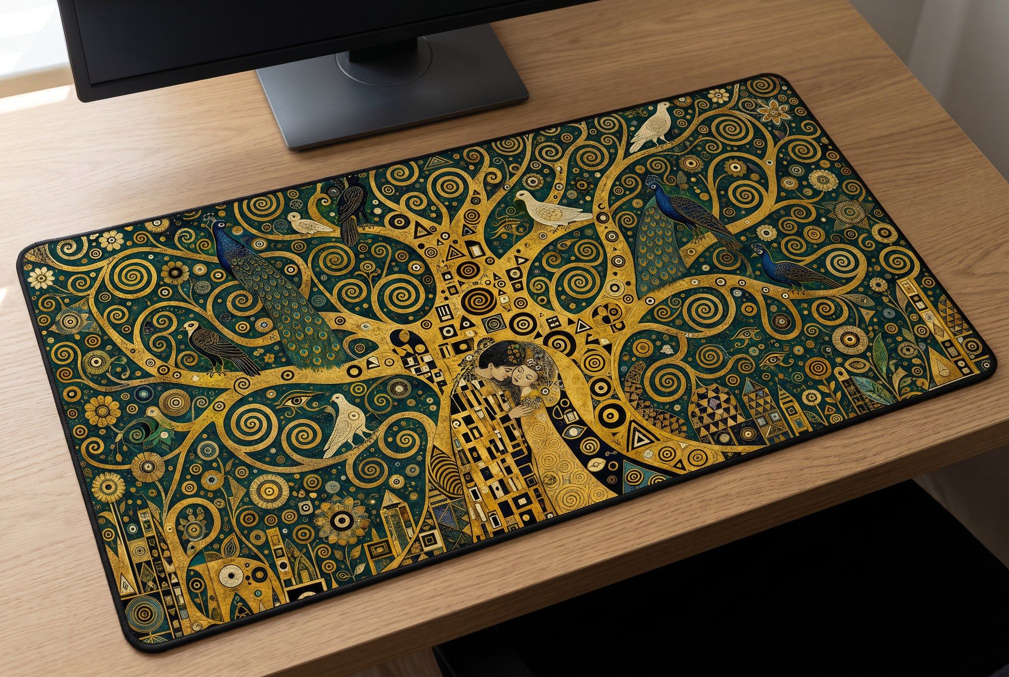 Schreibtischunterlage Mauspad - Klimt Lebensbaum (Art Nouveau)