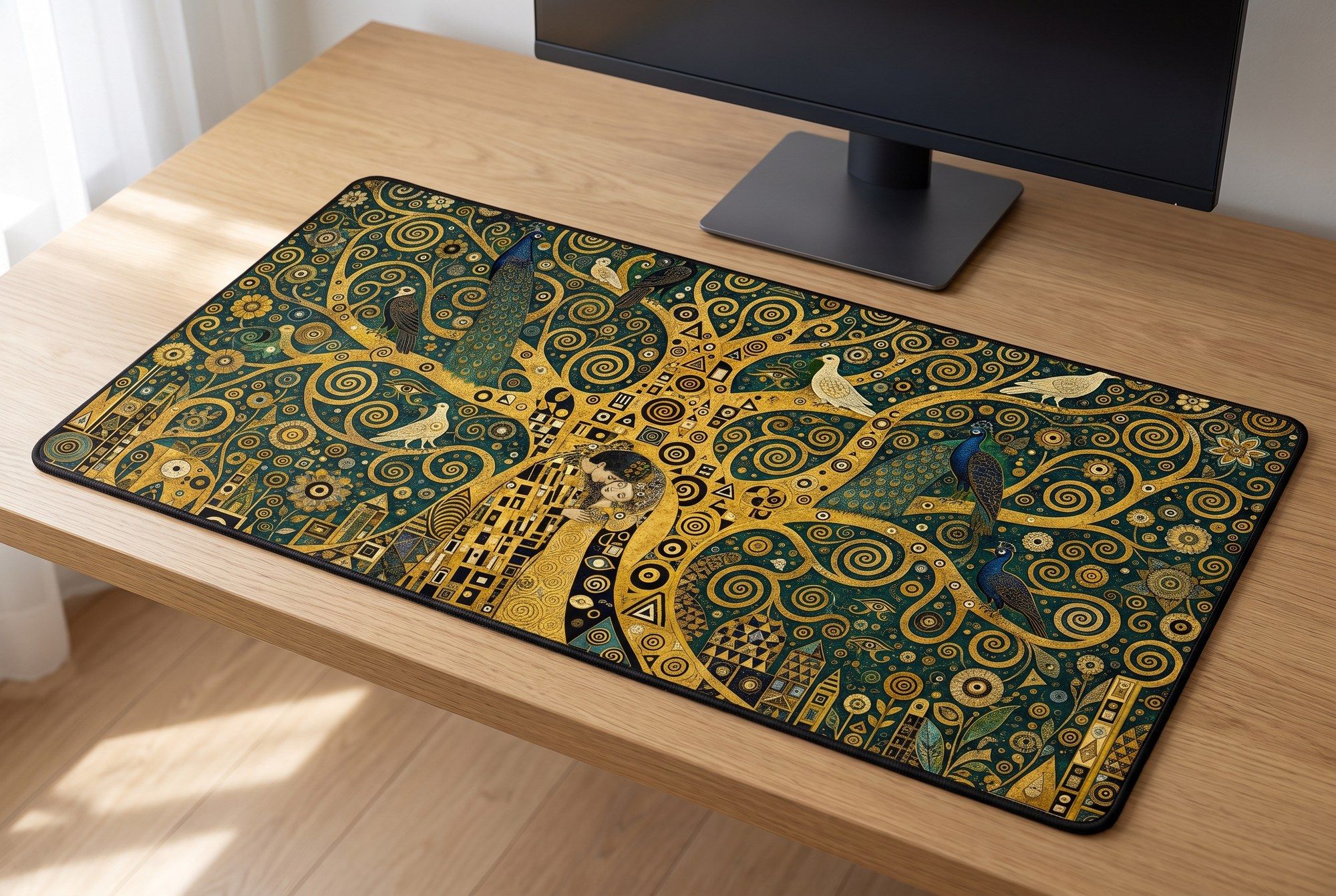 Schreibtischunterlage Mauspad - Klimt Lebensbaum (Art Nouveau)