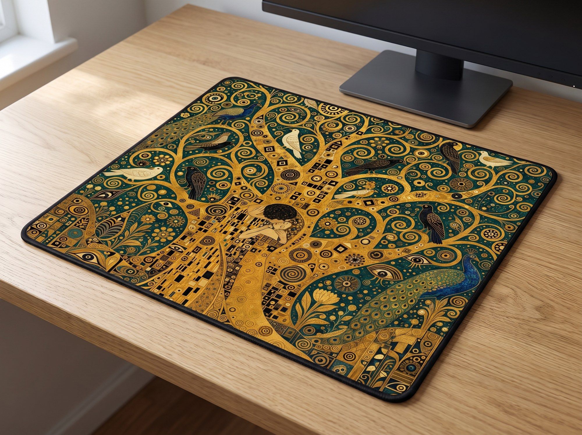 Schreibtischunterlage Mauspad - Klimt Lebensbaum (Art Nouveau)