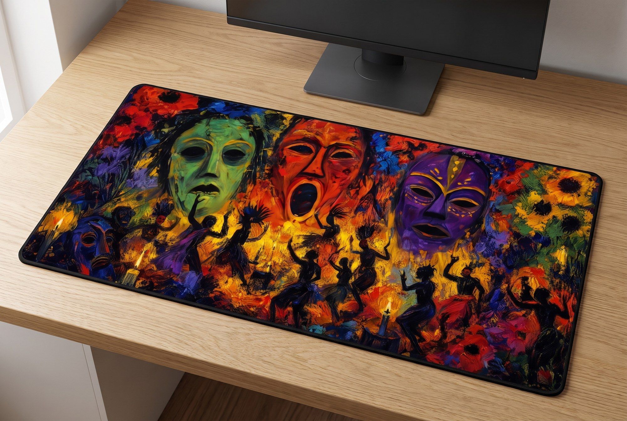 Schreibtischunterlage Mauspad - Nolde Masken (Expressionismus)