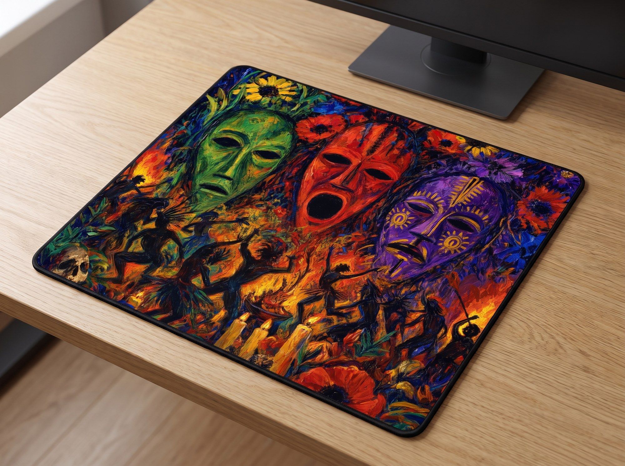 Schreibtischunterlage Mauspad - Nolde Masken (Expressionismus)
