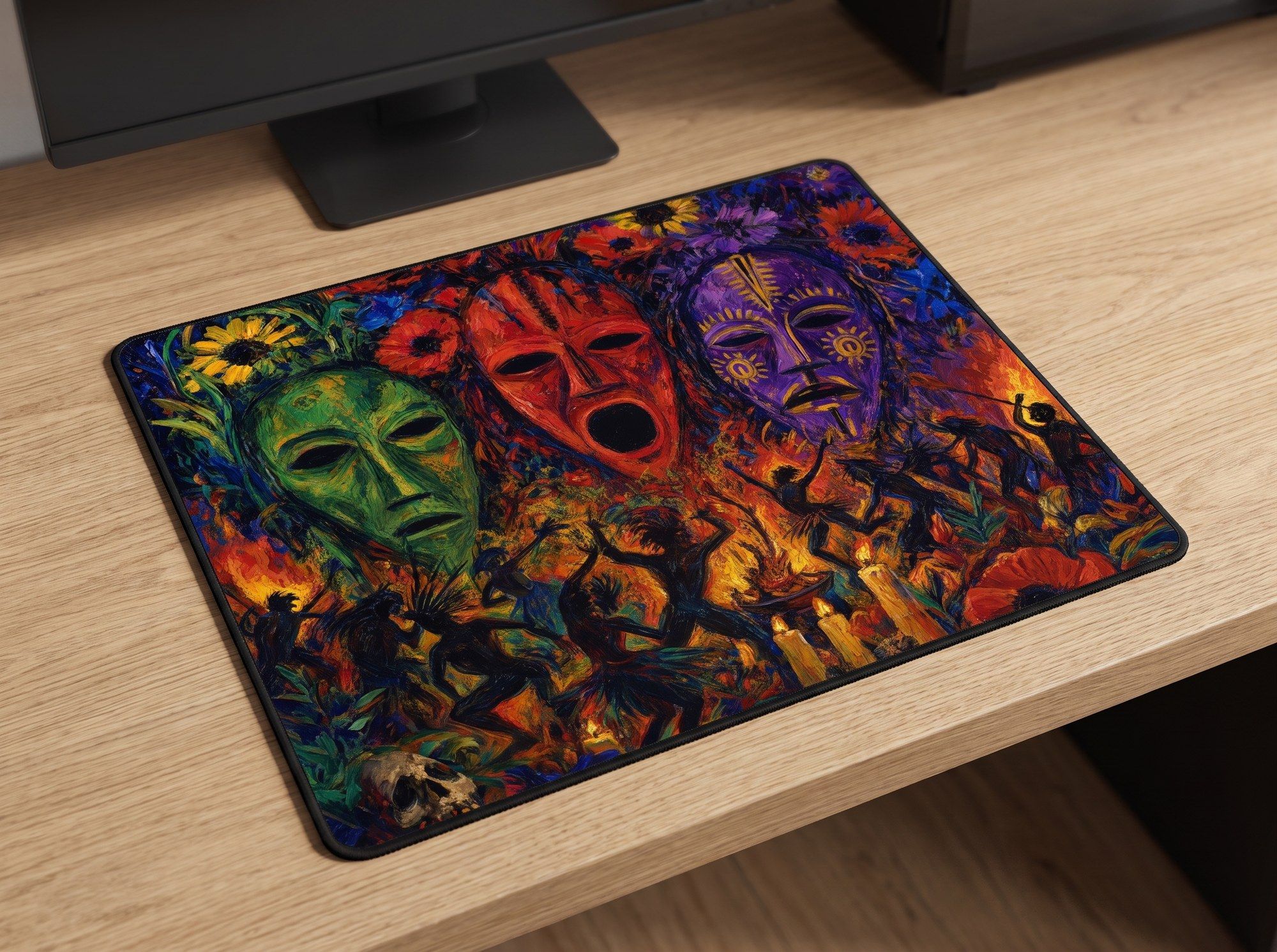 Schreibtischunterlage Mauspad - Nolde Masken (Expressionismus)