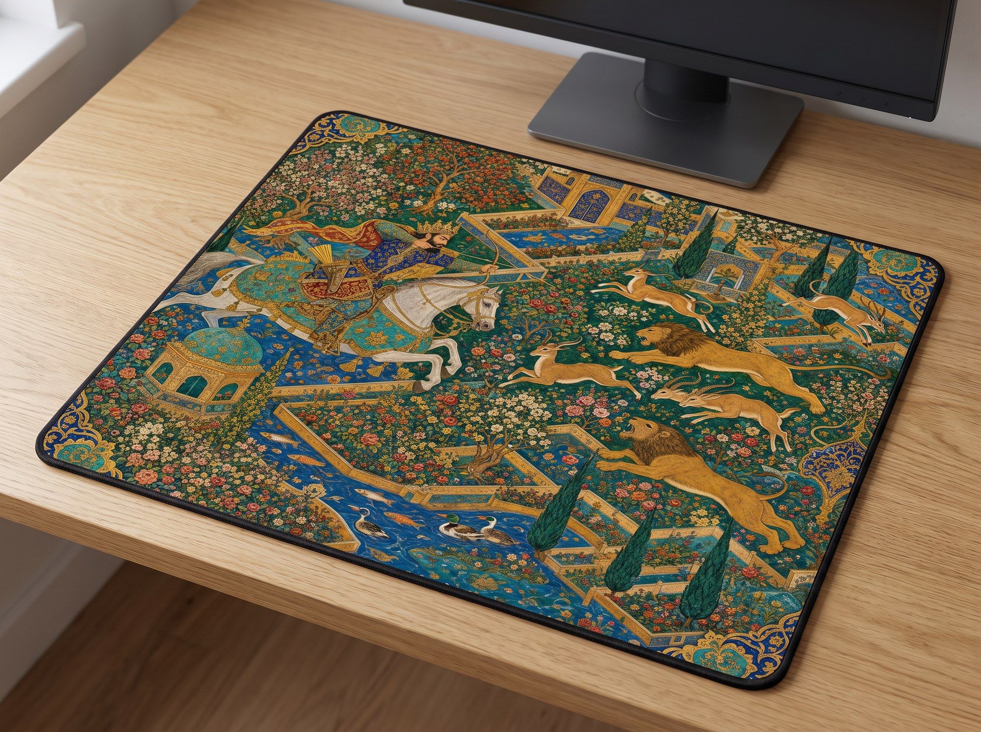 Schreibtischunterlage Mauspad - Persisch Jagd (Art Nouveau)