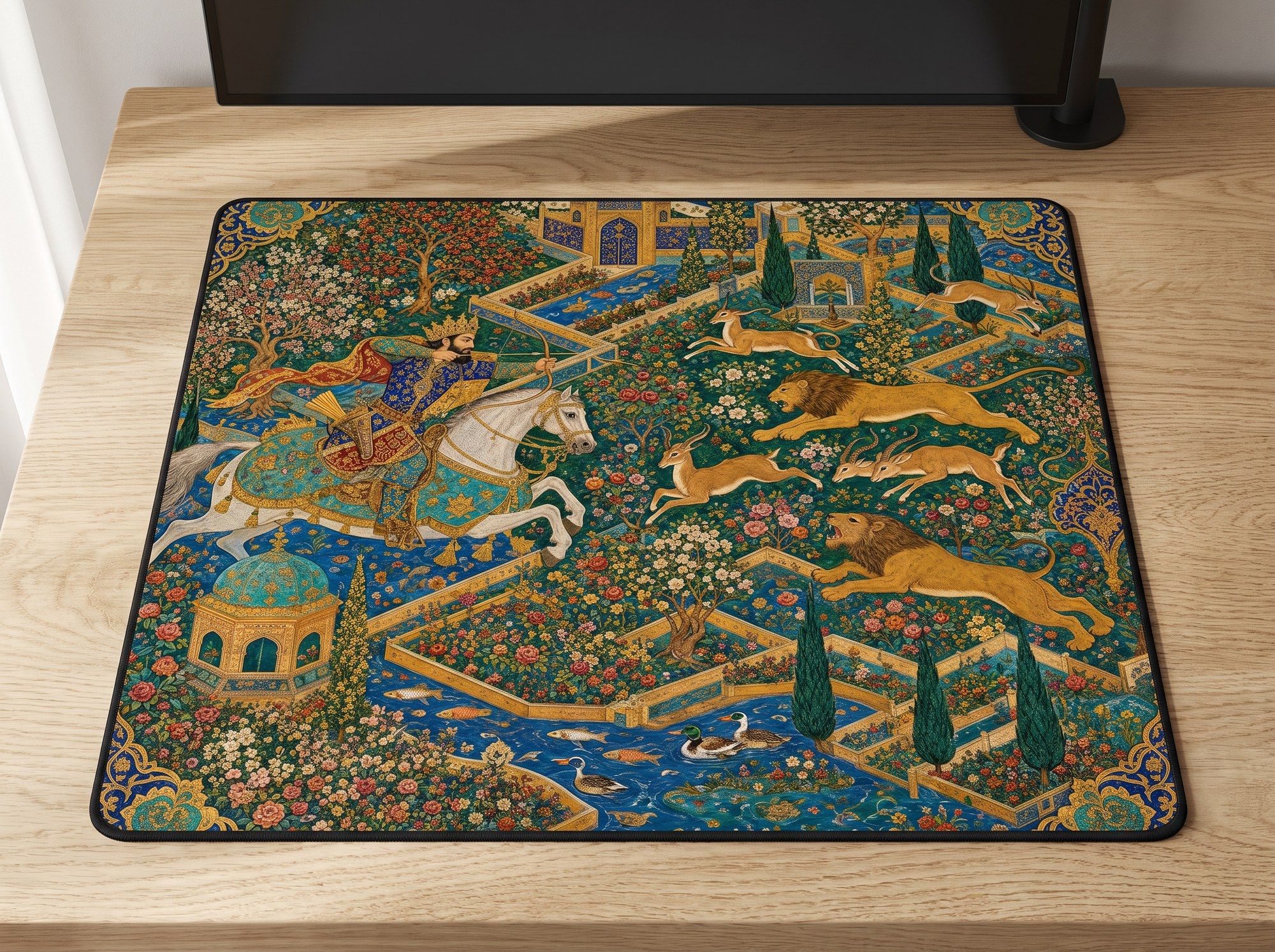 Schreibtischunterlage Mauspad - Persisch Jagd (Art Nouveau)