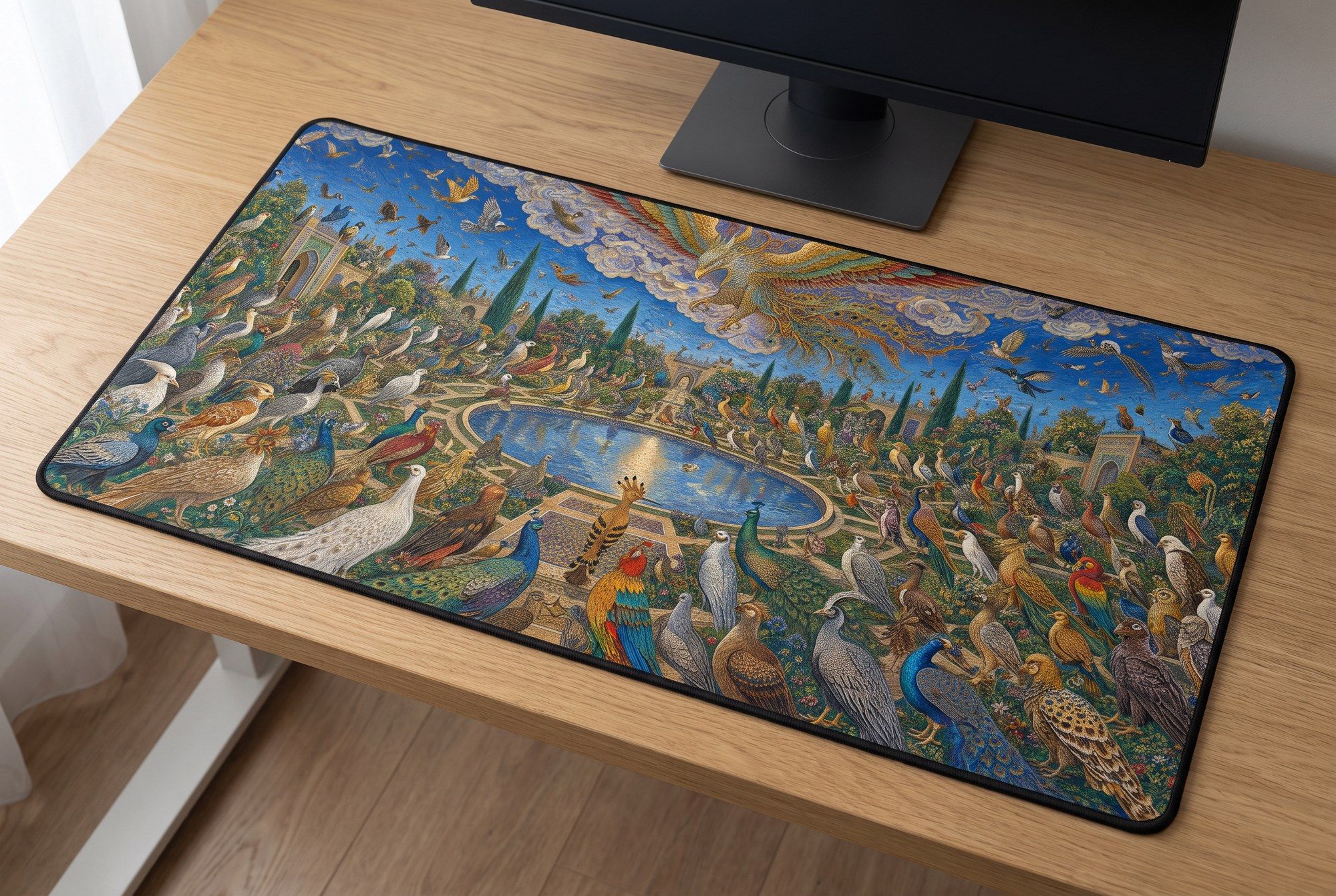 Schreibtischunterlage Mauspad - Persisch Vögel (Art Nouveau)