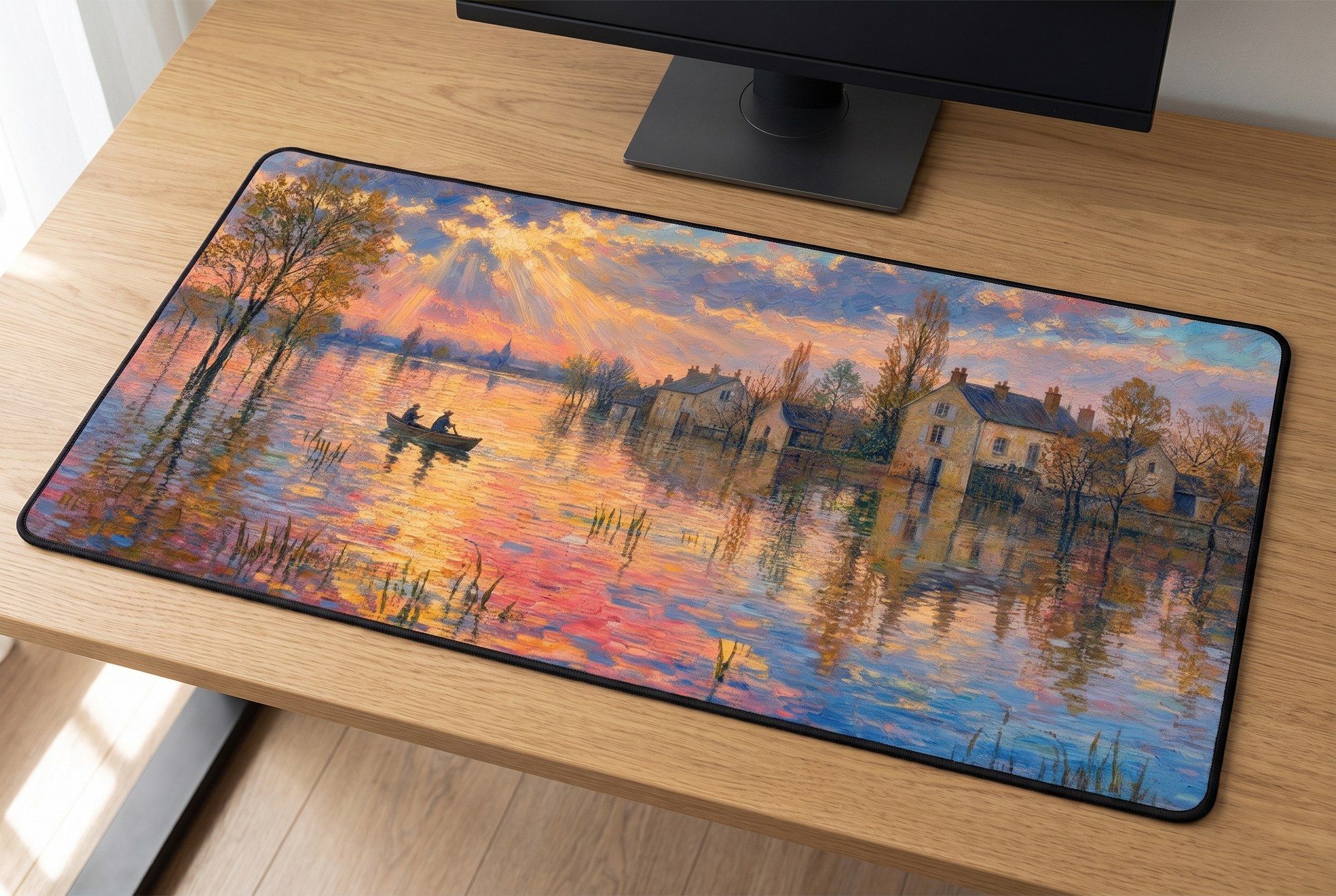 Schreibtischunterlage Mauspad - Sisley Fluss (Impressionismus)
