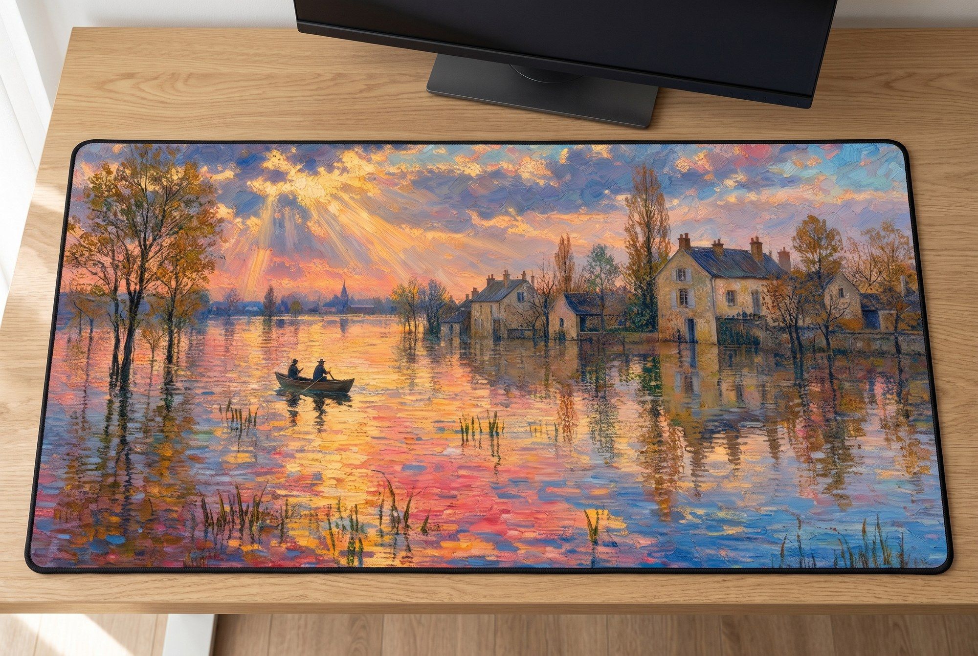 Schreibtischunterlage Mauspad - Sisley Fluss (Impressionismus)